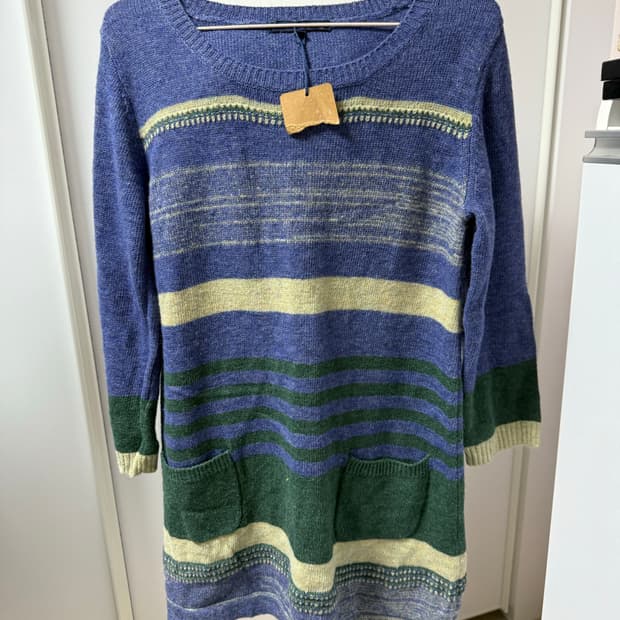 빈티지 스트라이프 포켓 니트 원피스