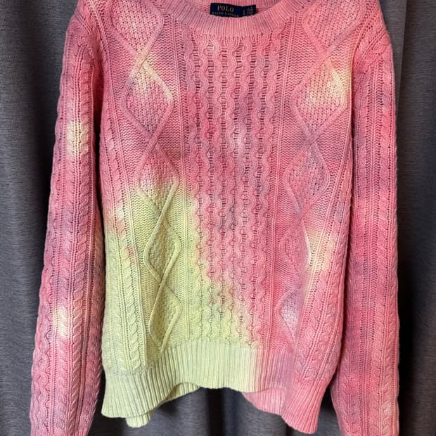 폴로 타이다이 케이블 니트