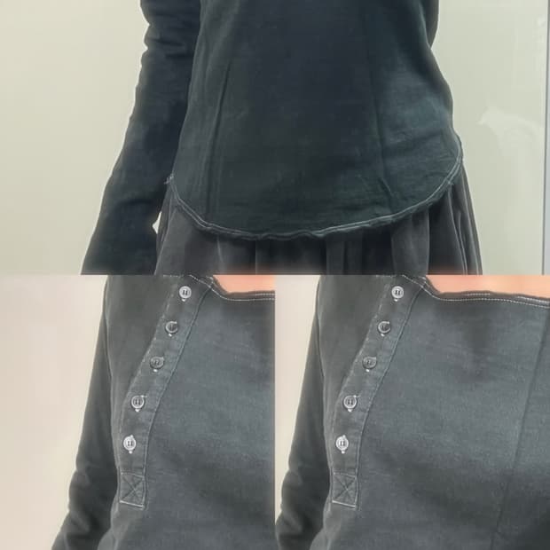 언발란스 버튼 롱슬리브