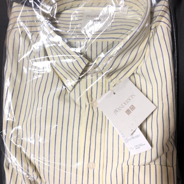 (새상품)유니클로 jw앤더슨 셔츠 옐로우 스트라이프L