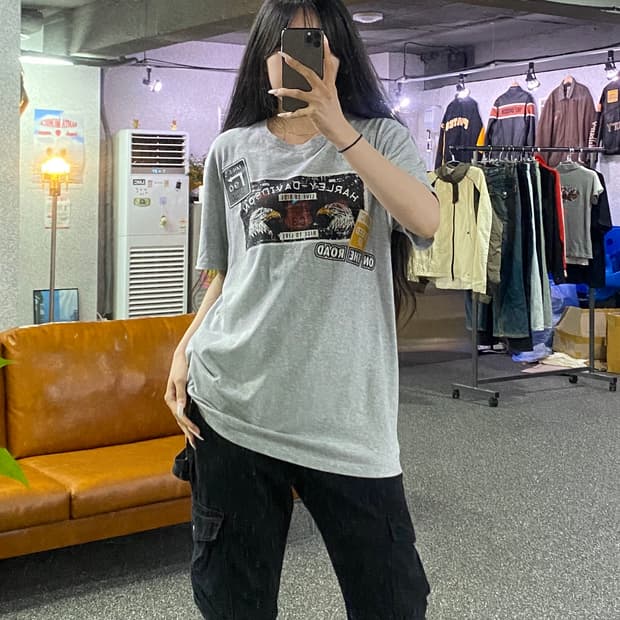 할리데이비슨 독수리 그래픽 반팔 티셔츠 B5122