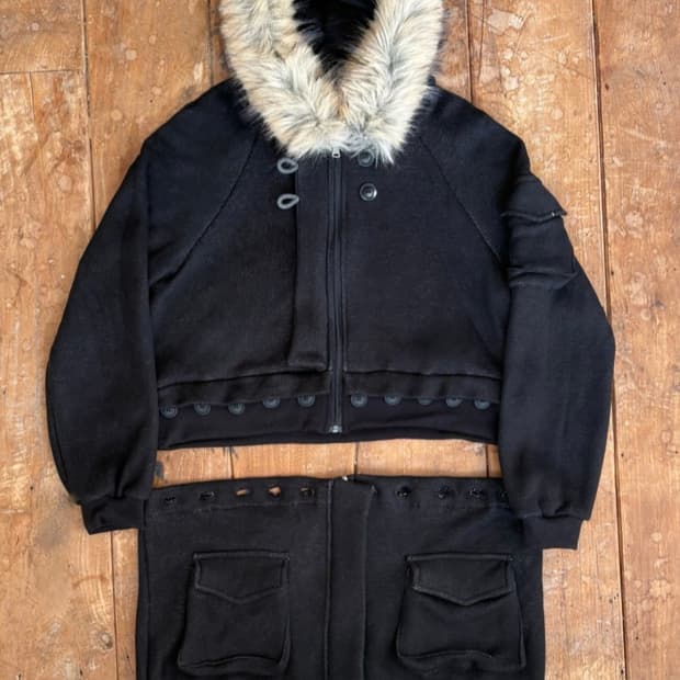 오스하이 블랙 투웨이 퍼후드 oshigh 2way fur hood