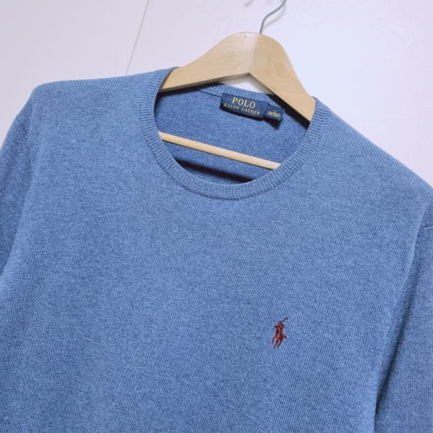 남성 폴로 POLO wool 울 모 100% 긴팔 라운드 니트 스웨터