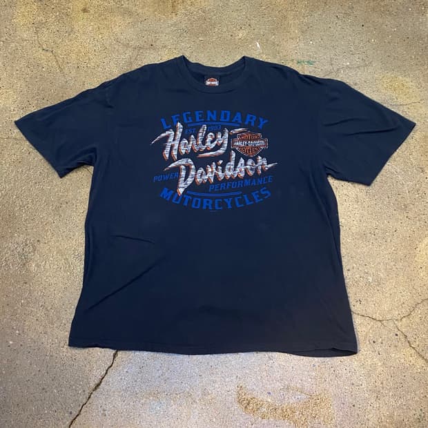미국 빈티지 할리데이비슨 가스라이트 포켓 투어 반팔티