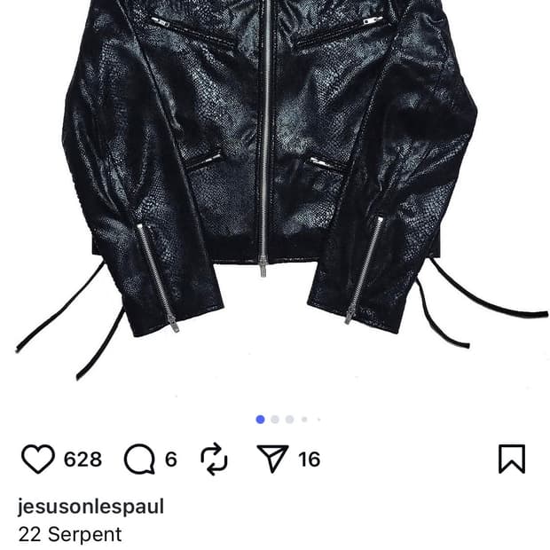 Jesus on les paul 레더 자켓 판매