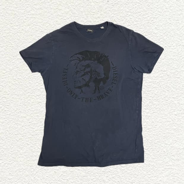 디젤 자수 반팔티 L 네이비