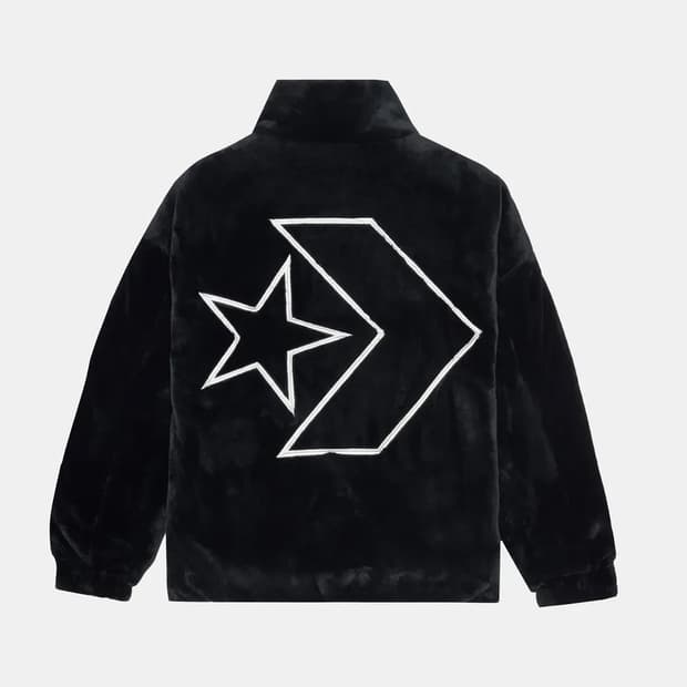 폭스 퍼 재킷 컨버스블랙