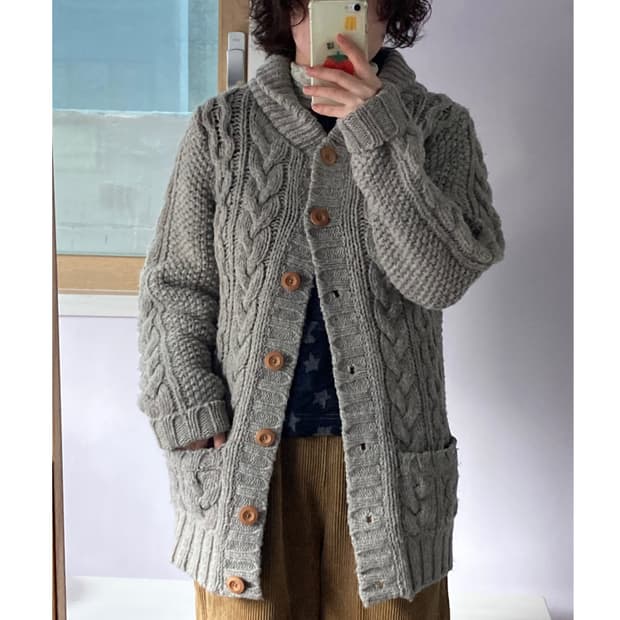 어반리서치 헤비울 꽈배기 가디건