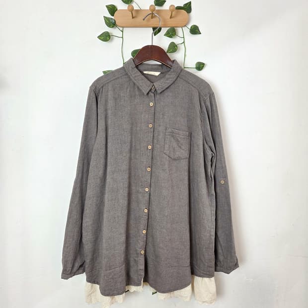 뮤트 모리 버튼업 블라우스