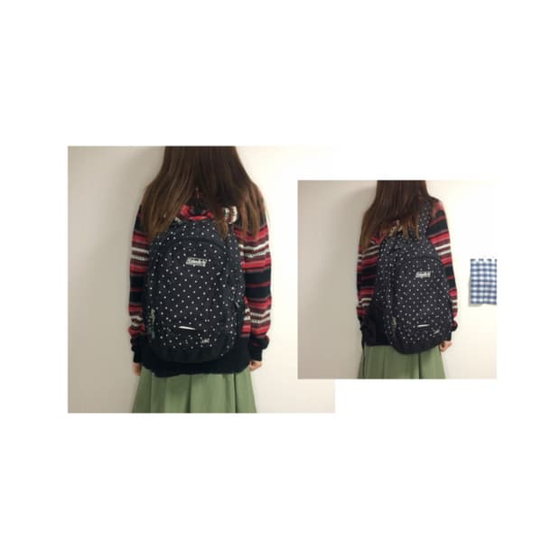 콜맨 블랙 도트 땡땡이 백팩