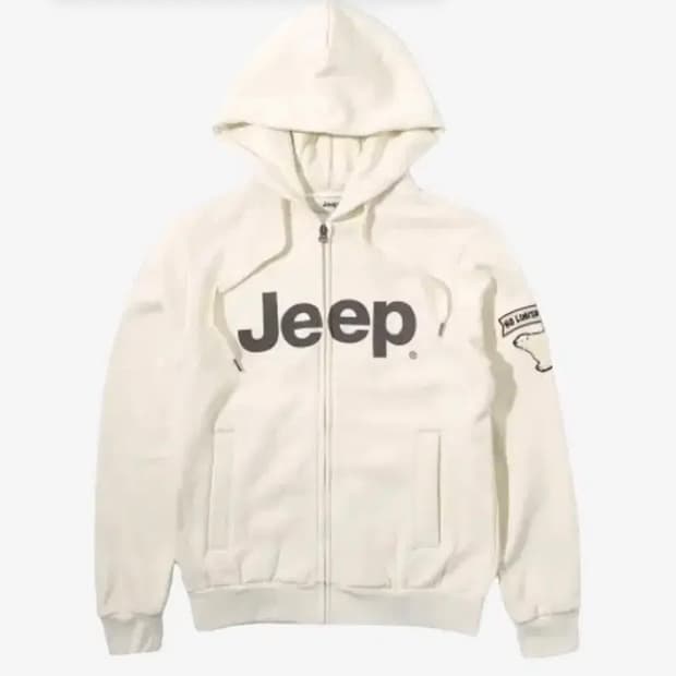 지프 폴라베어 와펜 후드집업 아이보리 s