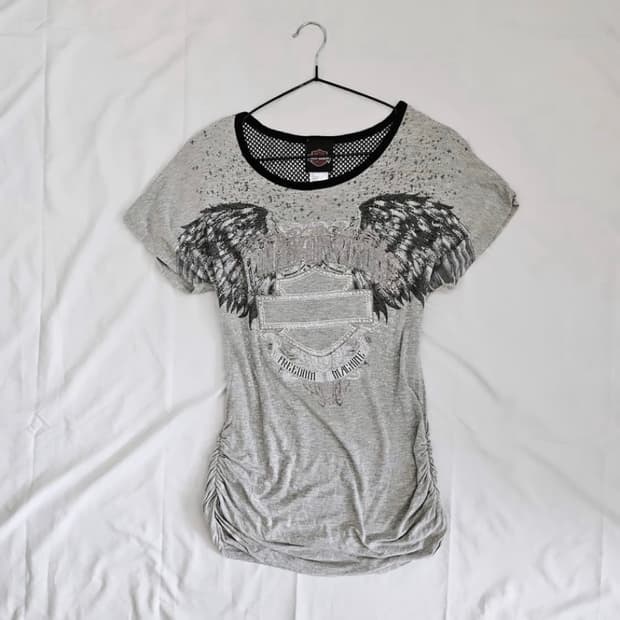 Harley davidson printing shirring shirt