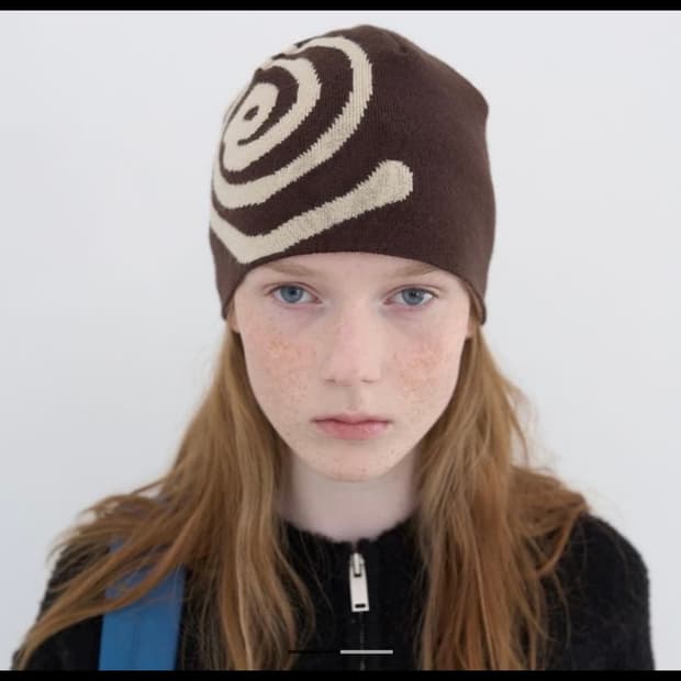 엔조블루스 에디 로고 비니 브라운