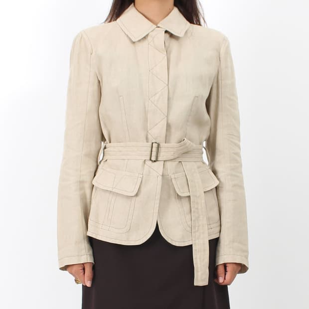 막스마라 막스 앤 코 린넨 스티치 자수 자켓