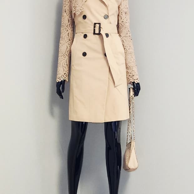 레이스 트렌치코트 