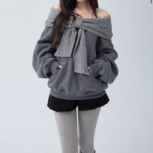 (구매!!)더티스 투웨이 리본 오프숄더 후디 사요!!