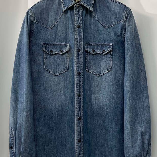 폴로 랄프로렌 콘초 사우스 웨스턴 워시드 데님 셔츠