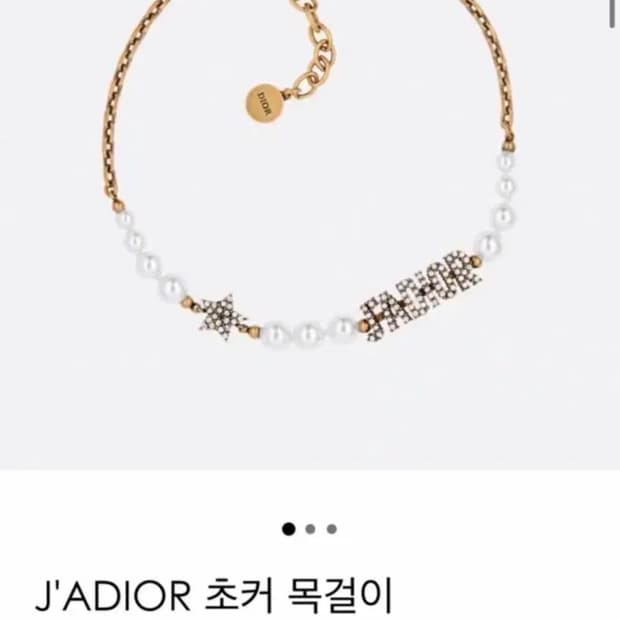 디올 자디올 진주 초커 목걸이