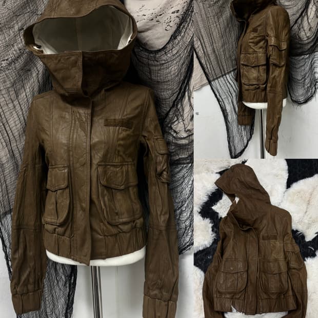 🖤RARE🖤Opium Brown Over Hoodie Leather 