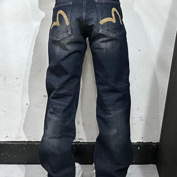 에비수 진청 다이콕 와이드 데님 팬츠 청바지