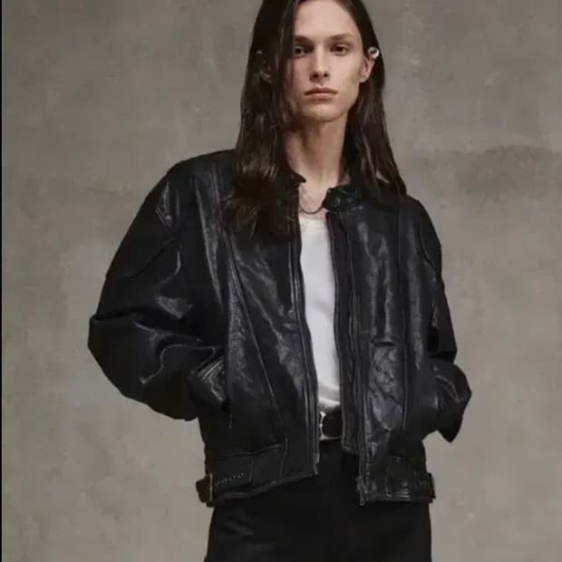 엘무드 나이프 램스킨 레더자켓46