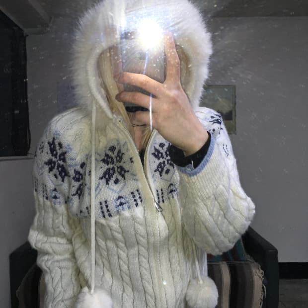 투티/0285 러블리 퍼 모자 폼폼 니트 노르딕 스포티 스웨터 집업 후드