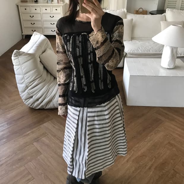 vintage pattern mash top