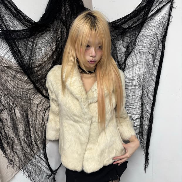 Y2K Rabbit Fur Jacket