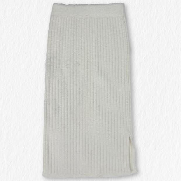 세로골 부클 니트 스커트