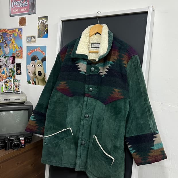 Vintage 빈티지 아즈텍 패턴 무스탕 자켓