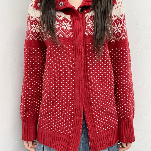 레드 에스닉 투웨이 코위찬 집업