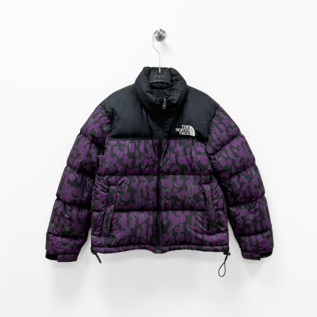 노스페이스 퍼플 레오파드 레트로 눕시 다운