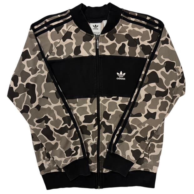 아디다스 블랙 카모 트랙탑 져지 2XL