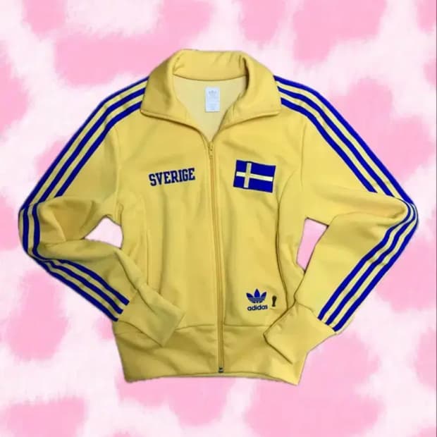 정품 아디다스 스웨덴 트랙탑 옐로우 져지 저지