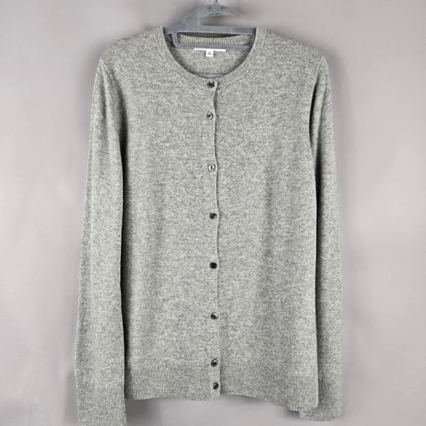 [무료배송]유니클로 XL 여성 캐미시어100 니트 가디건 멜란지그레이