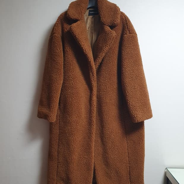 택포가 플라스틱아일랜드 코트 뽀글이 싱글버튼 무스탕코트 M