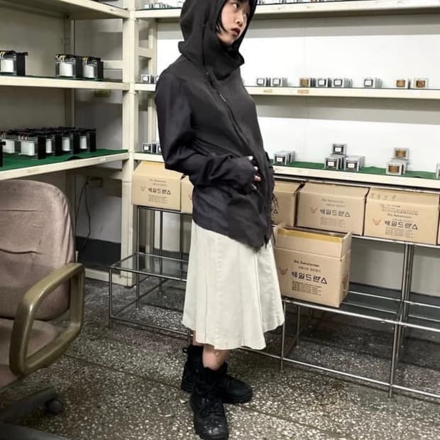 Siva 2010 비대칭 지퍼 후드자켓