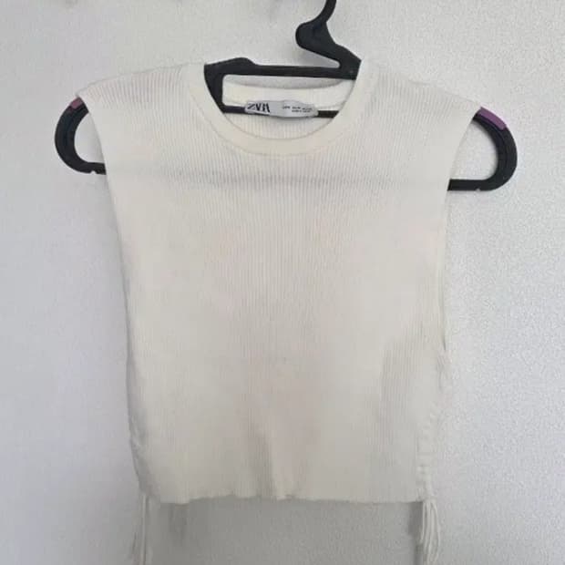 ZARA 크롭 니트 민소매 M