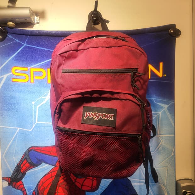 잔스포츠 버건디 백팩 가방