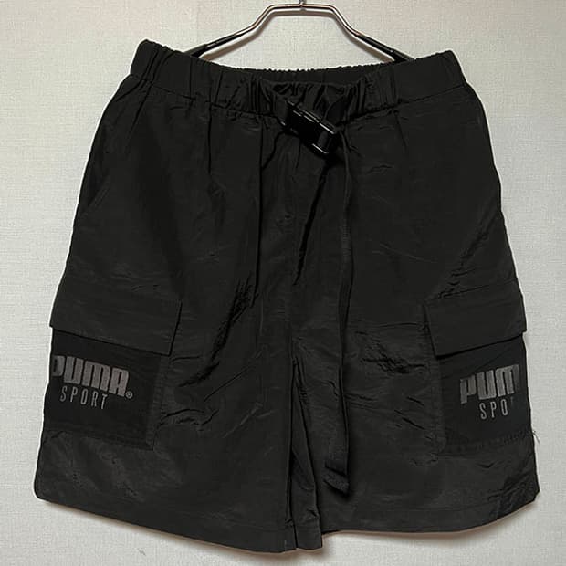 PUMA 푸마 스포츠 나일론 벨티드 남자 카고 반바지 블랙 M 30
