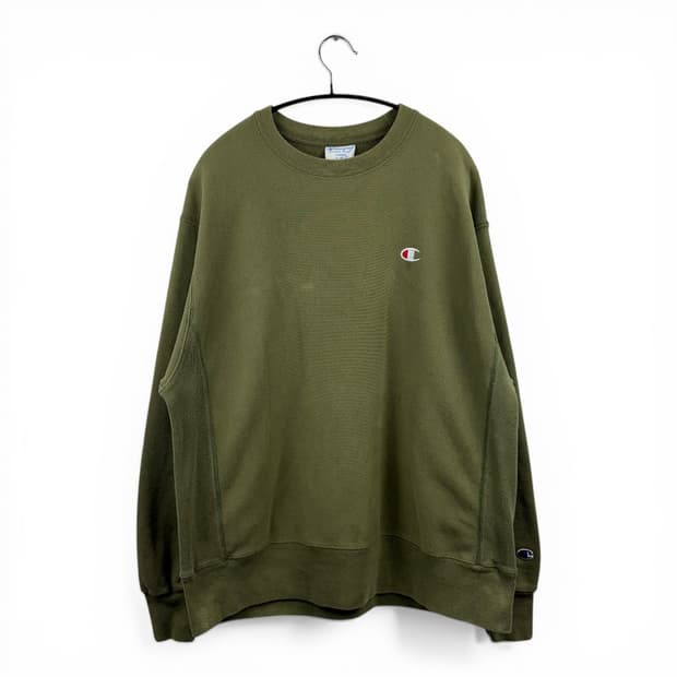 (L) 챔피온 리버스위브 카키 맨투맨