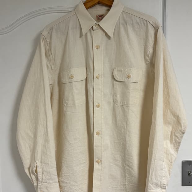 [XL] 슈가케인 샴브레이 셔츠 화이트 새상품.