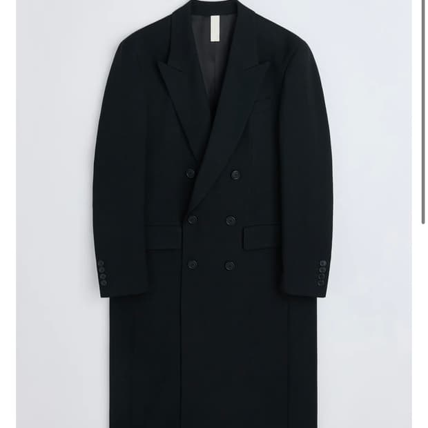 선플라워 블랙 더블코트 M