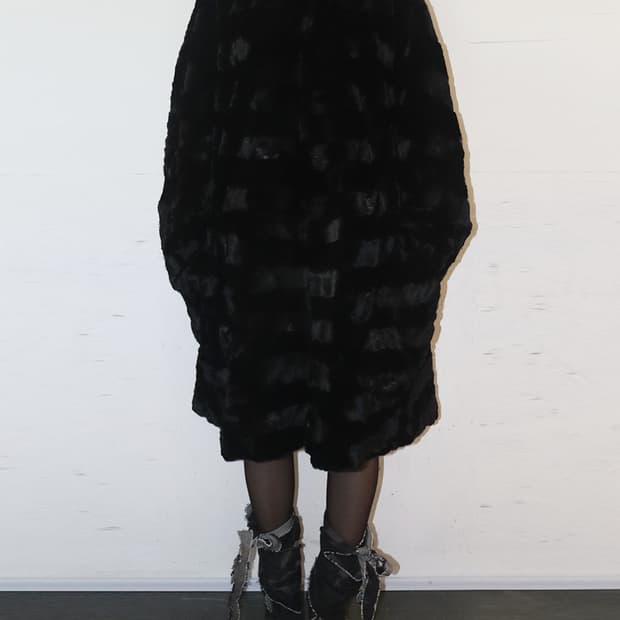 펜디 90AW 오닉스 패치워크 라이닝 퍼 코트