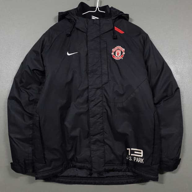 실측 L (100) 나이키 00s 맨유 박지성 후드 자켓 패딩 점퍼 블랙