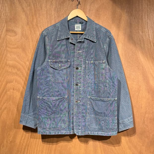 재팬 블루웨이 히코리 데님 커버올 자켓 M 100