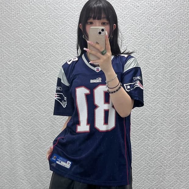 리복 NFL 뉴잉글랜드 패트리어츠 유니폼 져지 반팔티 L C12233