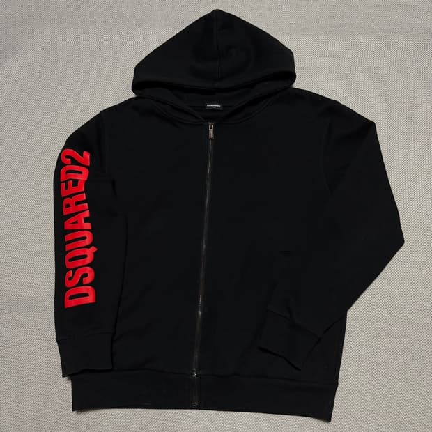 디스퀘어드2 홈 사이드 백프린팅 후드집업