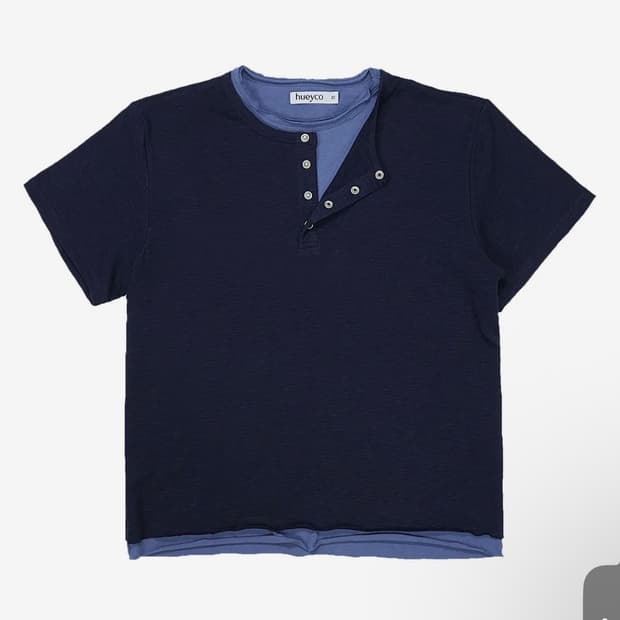 휴이 Layered Tee Navy 01