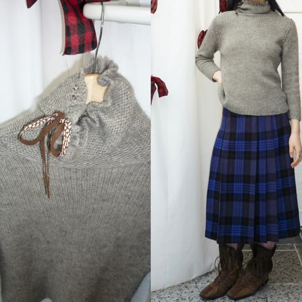 Cozy ribbon tie knit